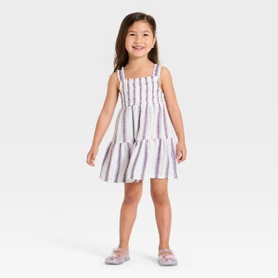Toddler Girls' 4th of July Sleeveless Star Dress - Cat & Jack™ 2T