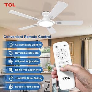 52-inch TCL Low Profile Ceiling Fan with Lights and Remote