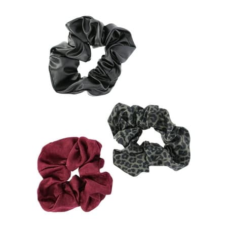 Time and Tru Women's Medium Scrunchy Hair Tie, 3-Pack, Tan