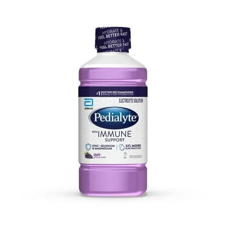 Pedialyte with Immune Support Electrolyte Solution, Grape, 1 Liter