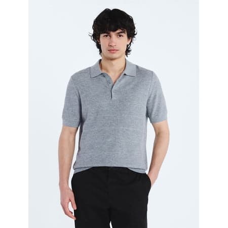 Free Assembly Men's Textured Stripe Polo Sweater with Short Sleeves, Sizes S-3XL