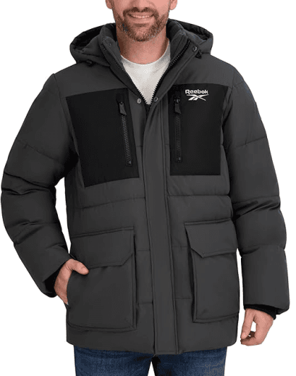 Reebok Men's Heavyweight Puffer Parka Jacket