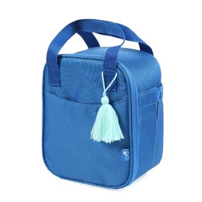 Thistle & Thread Clementine Upright Lunch Bag - Cerulean Blue: Polyester Zippered Container