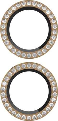 kate spade new york - Aluminum Ring Lens Protector for Apple iPhone 16 and 16 Plus - Set in Stone Gold
