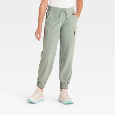 Girls' Woven Cargo Jogger Pants - All In Motion™ Fern Green XS