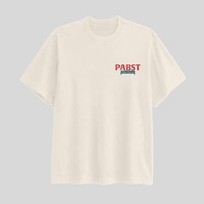 Men's Pabst Blue Ribbon Racing Short Sleeve Graphic T-Shirt - Off-White XL