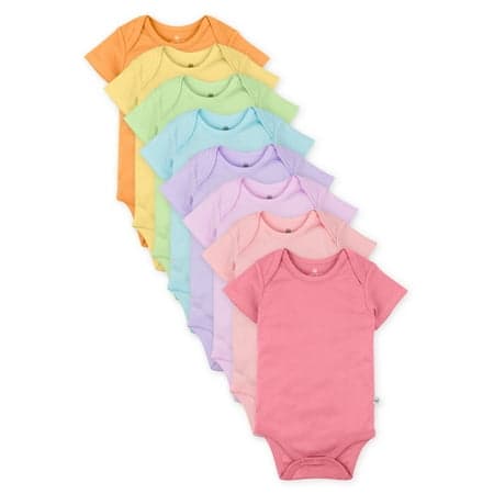 Honest Baby Clothing Baby Boy or Girl Gender Neutral Organic Cotton Short Sleeve Bodysuits, 8 Pack (Newborn-24 Months)
