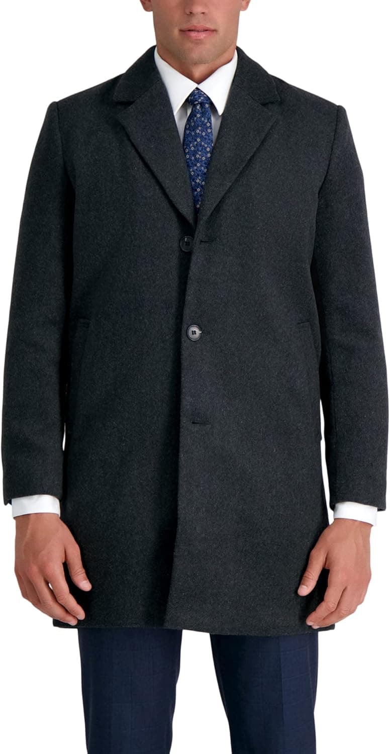 Haggar Men's Charcoal Twill Topcoat - 56% Off