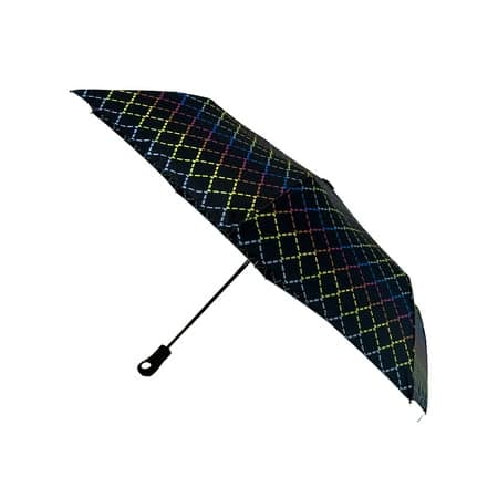 Misty Harbor 42" Automatic Open Rain Umbrella Black Multi-Color