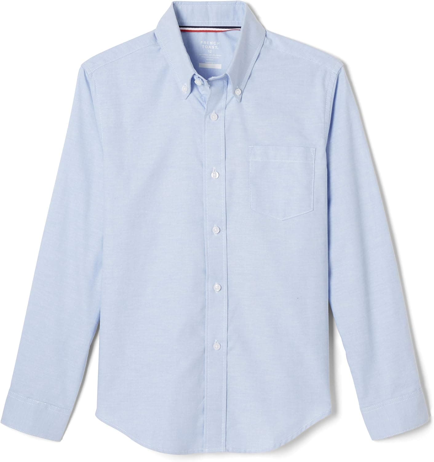 French Toast Boys Long Sleeve Oxford Shirt (Standard & Husky), Light Blue, 16