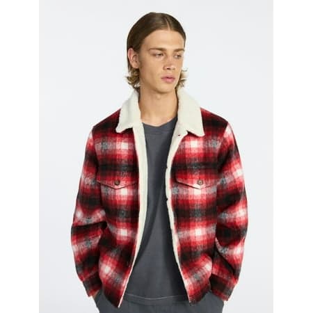 No Boundaries High-Pile Fleece Lined Plaid Overshirt, Men’s and Big Men’s