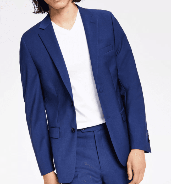 Sleek Calvin Klein Wool-Blend Suit Jacket at Macy's