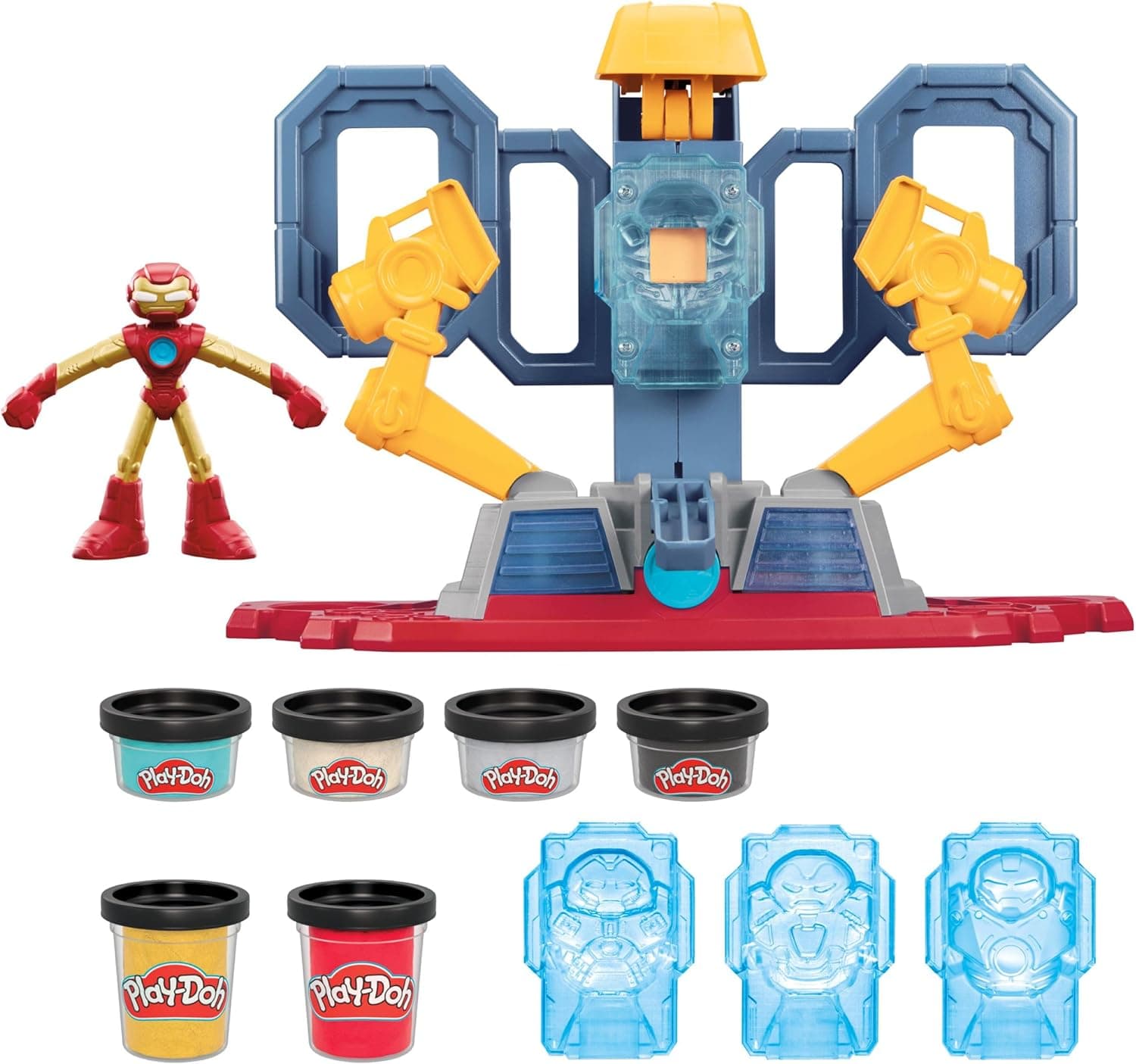 Play-Doh Marvel Iron Man Armor Maker Lab Playset with Lights and Sounds, Customizable Action Figure, Imagination Toys for Boys and Girls 4 and Up