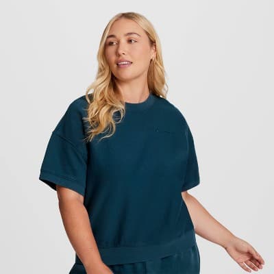 Champion Women's Vintage Wash Short Sleeve Fleece T-Shirt - Blue 1X