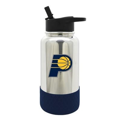 NBA Indiana Pacers 32oz Thirst Hydration Water Bottle: Stainless Steel, Flip-Top Lid