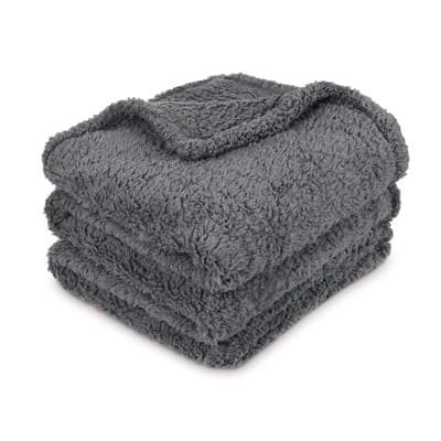 Catalonia Gray Fleece Plush Throw Blanket, Fuzzy Snuggle Blanket for Boys Camping Traveling Couch Bed, Lightweight, Reversible, All Season Use