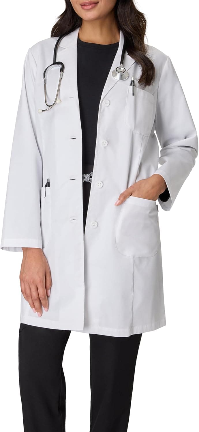 Hanes Women's Soil-Resistant Lab Coat with Pockets
