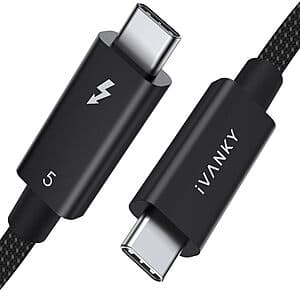 High-Speed Thunderbolt 5 Cable with Intel Certification