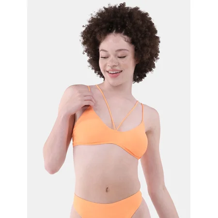 No Boundaries Micro Strap Bralette Bikini Top, Women’s