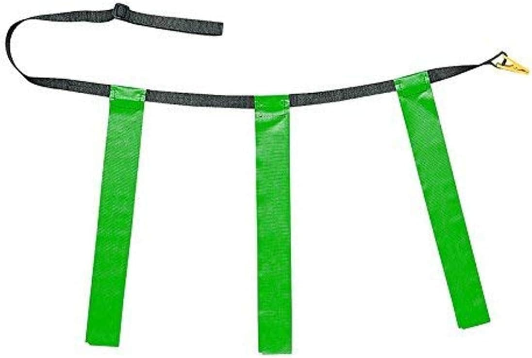 Champion Sports Quick Release Triple Flag Football Set of 12 – X-Large Gray Belt – 40"–50" – Green Flags