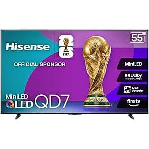 Hisense 55-inch 4K QLED MiniLED TV: $300 with Free Shipping