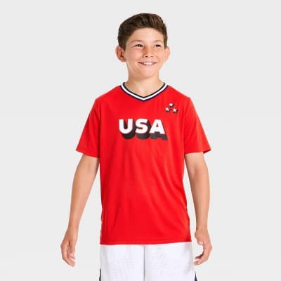 Boys' Short Sleeve Textured Golf Polo Shirt - All In Motion™ Red L