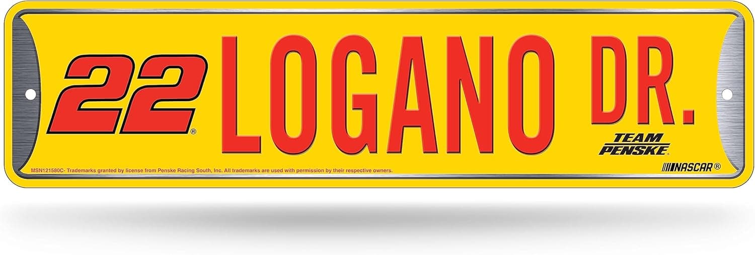 Rico Industries NASCAR Racing Joey Logano Metal Street Sign