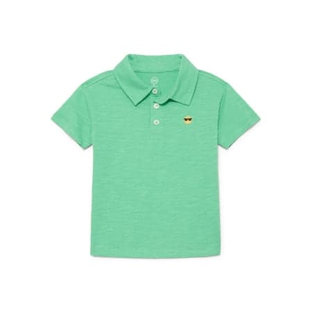 Wonder Nation Toddler Boys Cotton Polo Shirt with Short Sleeves, Sizes 12M-5T