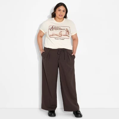 Women's Sabrina Carpenter Short n Sweet Short Sleeve Graphic T-Shirt - Off-White 3X