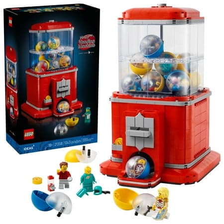 LEGO Ideas Minifigure Vending Machine Building Set for Adults - Creative Office Decor or Home Book Shelf Display - Capsule Dispensing Toy - Nostalgic Gift for Men and Women, 18+ - 21358
