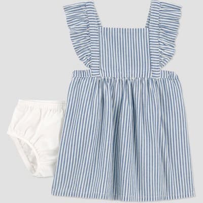 Carter's Just One You® Baby Girls' Striped Chambray Dress - Blue 24M
