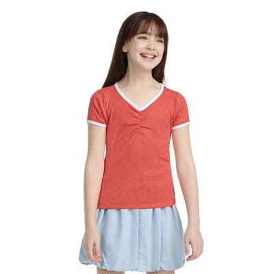 Levi's® Girls' Short Sleeve Pointelle T-Shirt - Coral Red XS