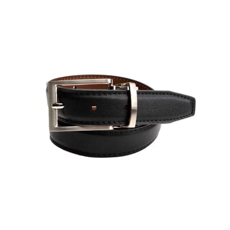 Wonder Nation Boys Twist Reversible Belt, Black & Cognac, Size S-L