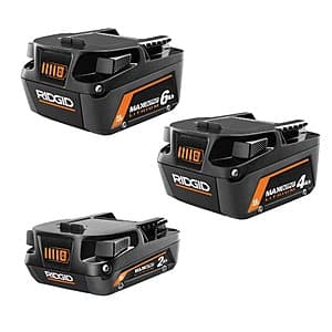 RIDGID 18V Lithium-Ion MAX Output Battery Bundle: Save $50