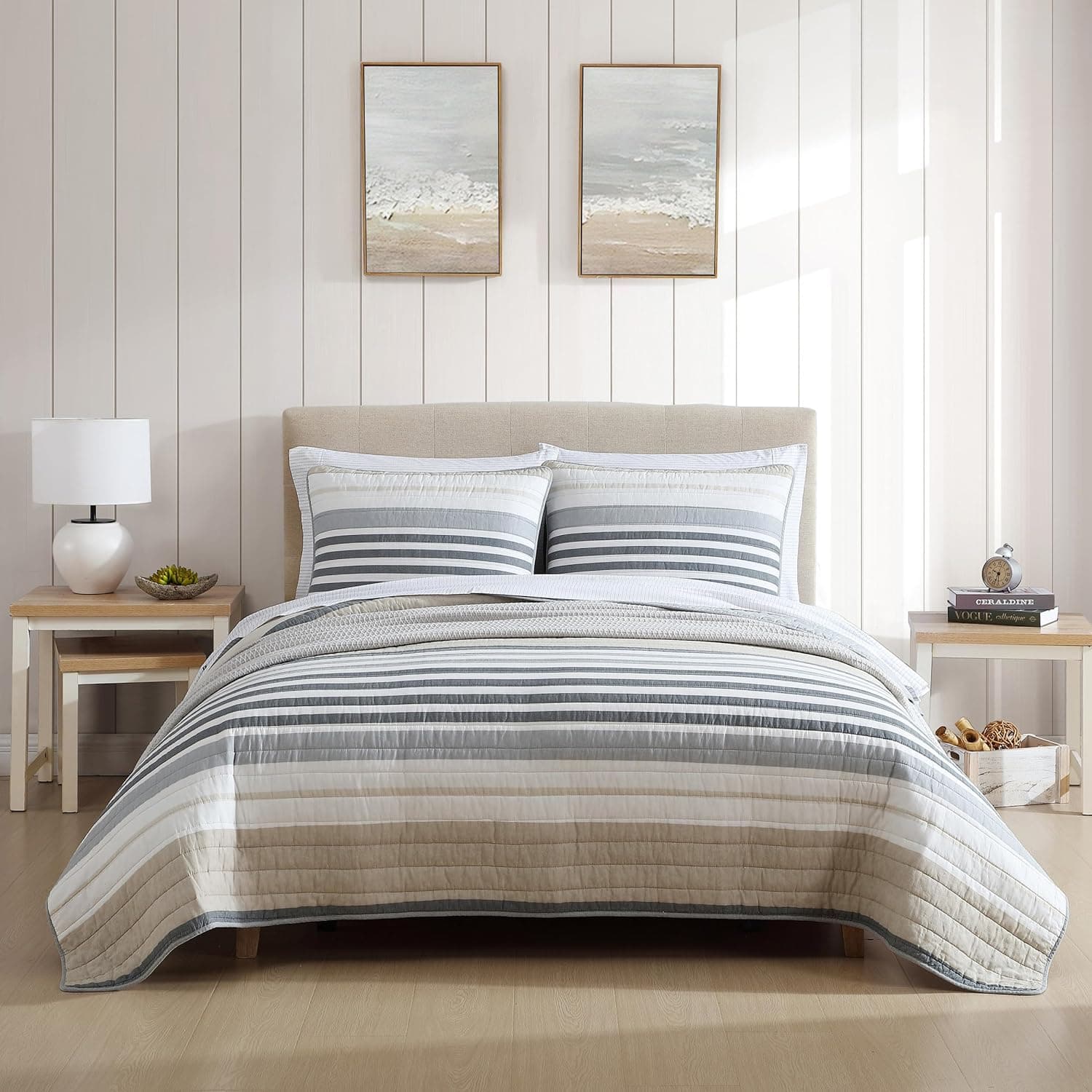 Cozy Reversible Bedding: Nautica Twin Quilt Set