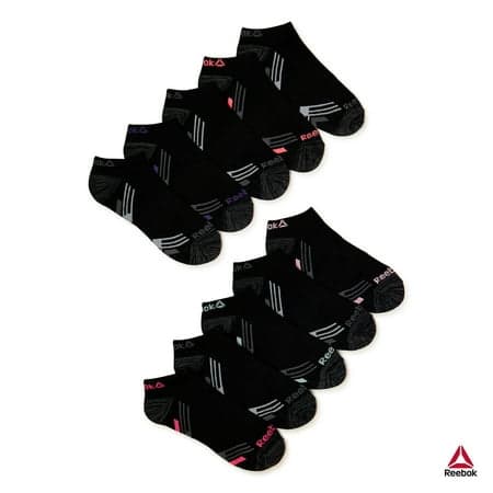 Reebok Women's Lightweight No Show Socks, 10-Pack