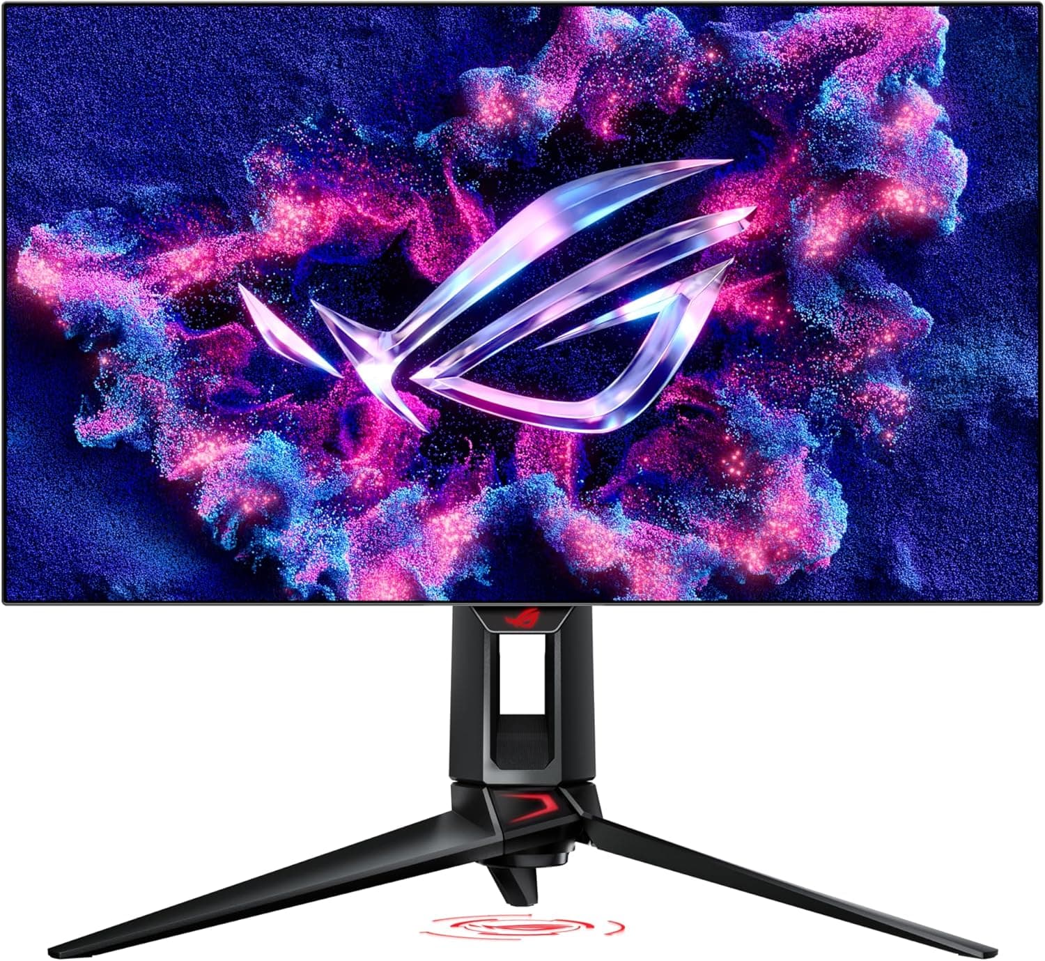 ASUS ROG Swift OLED 27” 1440P Gaming Monitor (PG27AQDP) - WOLED, QHD, 480Hz, 0.03ms, G-SYNC Compatible, Custom Heatsink, AI Assistant, DisplayHDR400 True Black, 99% DCI-P3, True 10-bit, DisplayWidget