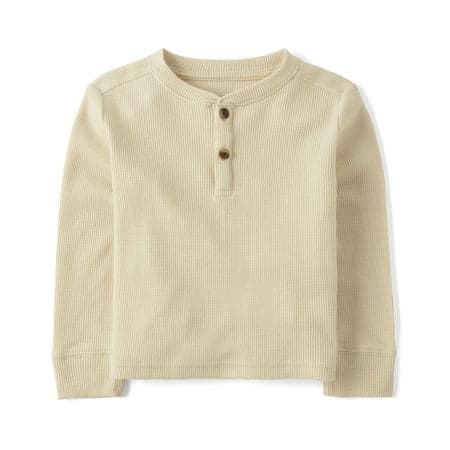 The Children's Place Toddler Boys Long Sleeve Thermal Henley Top, Sizes 6M-5T