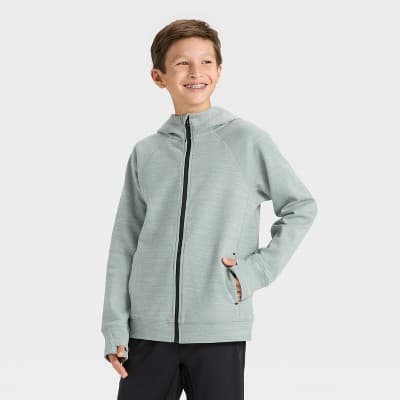 Boys' Siro Ponte Full Zip Hoodie Sweatshirt - All In Motion™ Green M