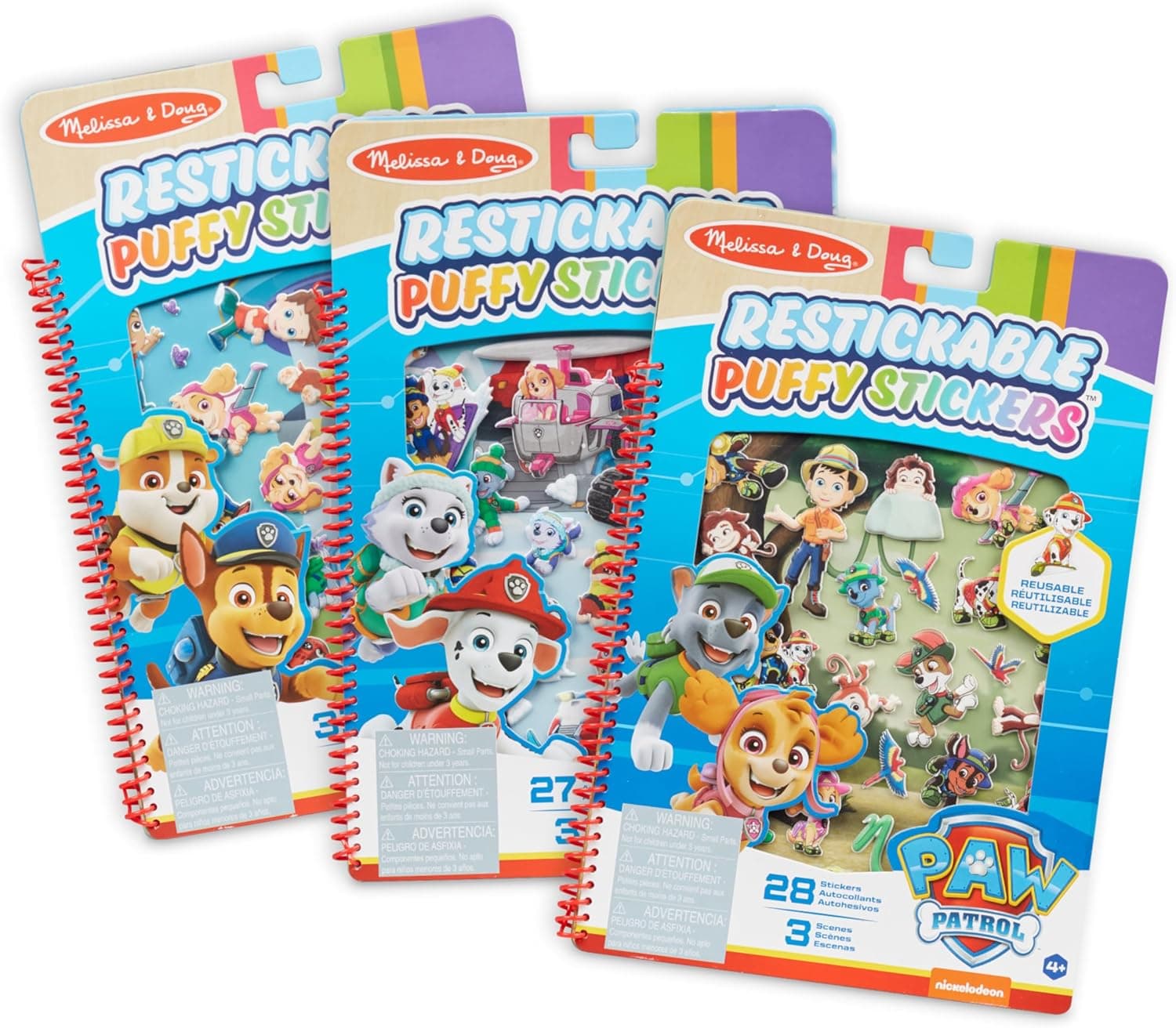 Paw Patrol Restickable Puffy Stickers 3-Pack