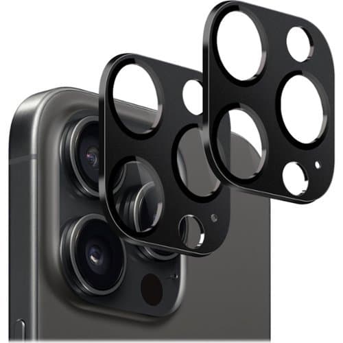 SaharaCase - ZeroDamage Camera Lens Protector for Apple iPhone 15 Pro and iPhone 15 Pro Max (2-Pack) - Black