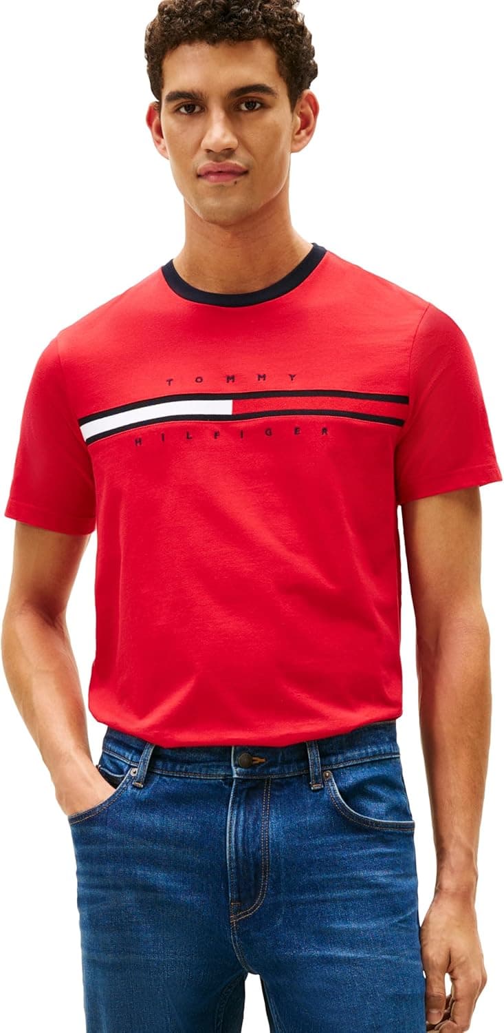 Save 66% on Tommy Hilfiger Men's Red Logo T-Shirt