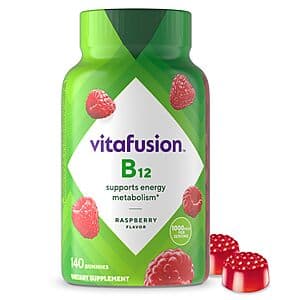 140-Count Vitafusion Vitamin B-12 1000 mcg Gummy Vitamins (Raspberry Flavored) $6 w/ Subscribe & Save