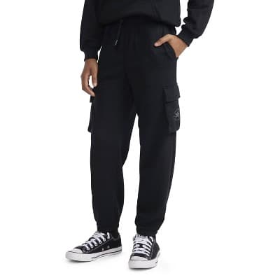 Converse® Boys' French Terry All Star Logo Pull-On Cargo Jogger Pants - Black XS