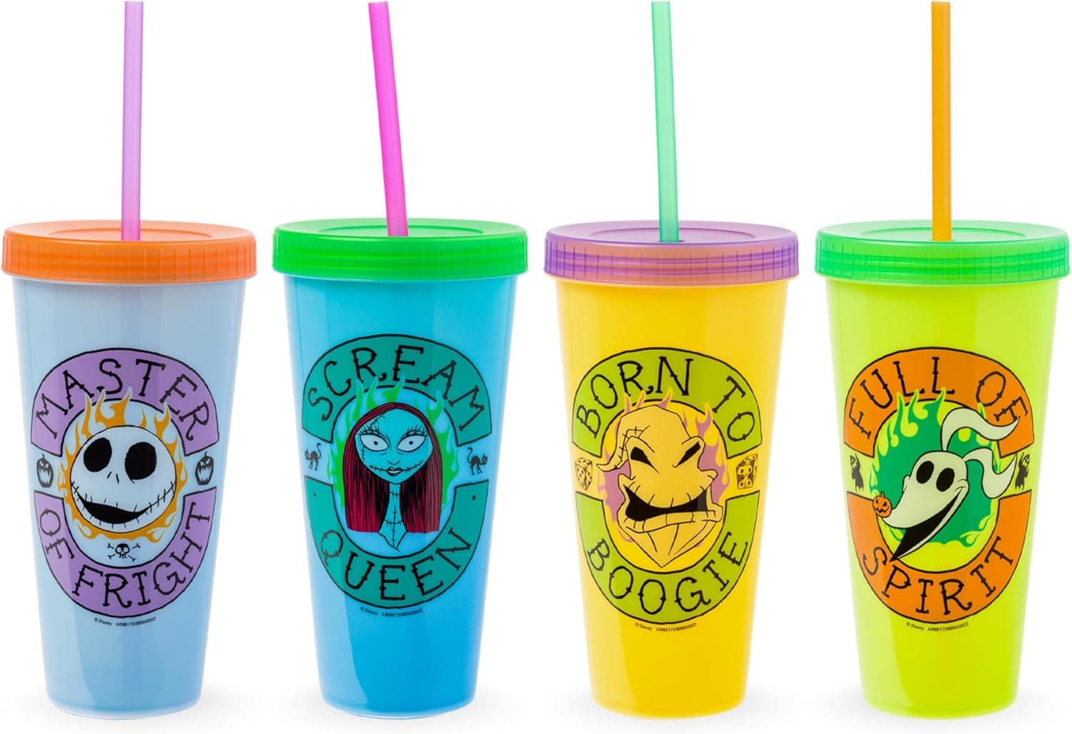 Spooky Tumbler Set: 4 Disney Nightmare Before Christmas Cups