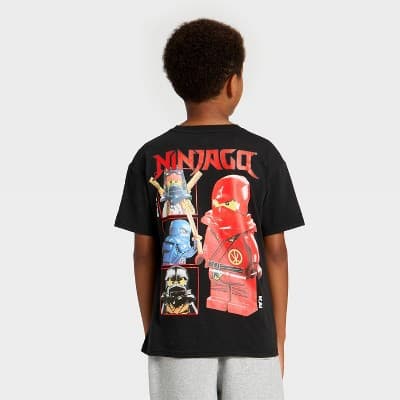 Boys' LEGO Ninjago Short Sleeve Front and Back Graphic T-Shirt - Black L