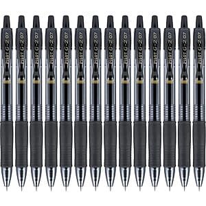 14-Pk Pilot G2 Premium Fine Point Rolling Ball Gel Pens (Black/0.7mm) $13