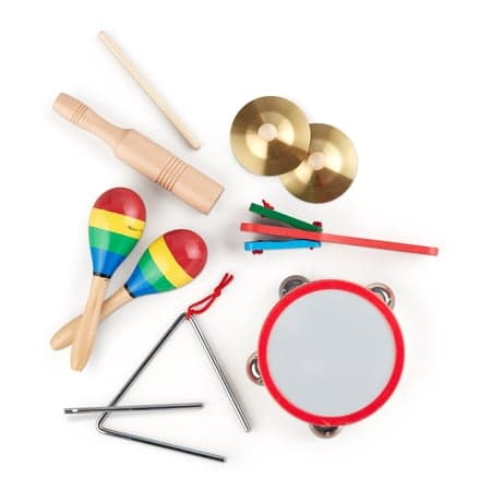 Melissa & Doug Band-in-a-Box Clap! Clang! Tap! 10-Piece Musical Set, Toddler Toys