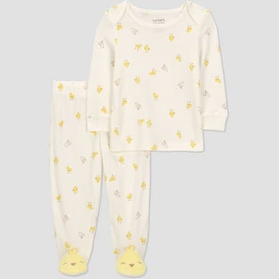 Carter's Just One you® Baby 2pc Easter Chicks Footed Set - Ivory/Yellow 3M