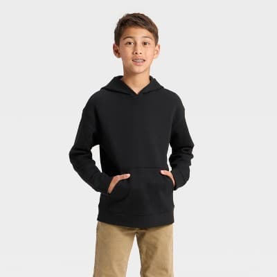 Boys' Fleece Hoodie Sweatshirt - Cat & Jack™ Black M